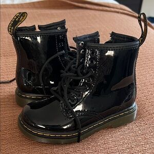 Kids Dr. Martens Black Combat Boots - size 8